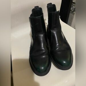 Women’s Dr. Martens Black Leather Boots with green